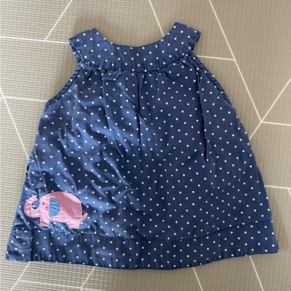 Baby Boden Blue Polka Dot Elephant Dress Jumper 6-12 months - Picture 5 of 5